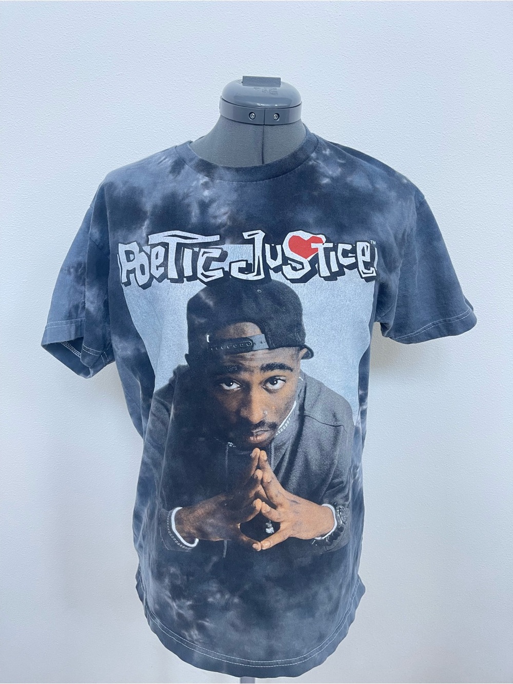 Poetic Justice Black Tie-Dye Tupac Graphic Tee